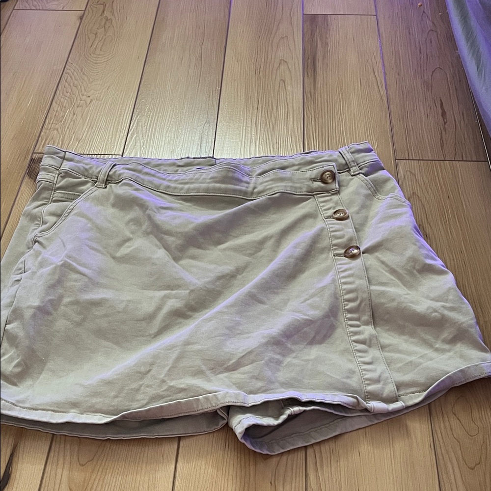 Tribal Tan Women's Skorts with Button Detail